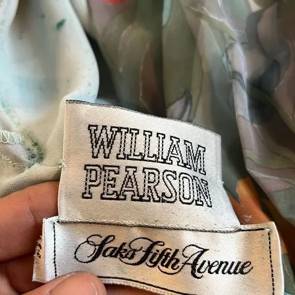 VTG William Pearson 70s Maxi Dress Size 8 Long balloon Sleeve flower Print funky - Picture 13 of 16